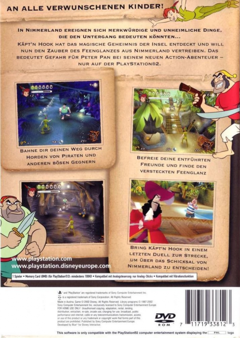 Disney Peter Pan : La Légende Du Pays Imaginaire - Dos