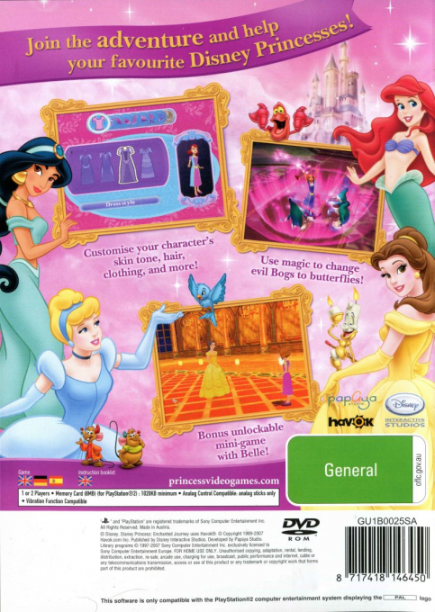 Disney Princesse : Un Voyage Enchanté - Dos