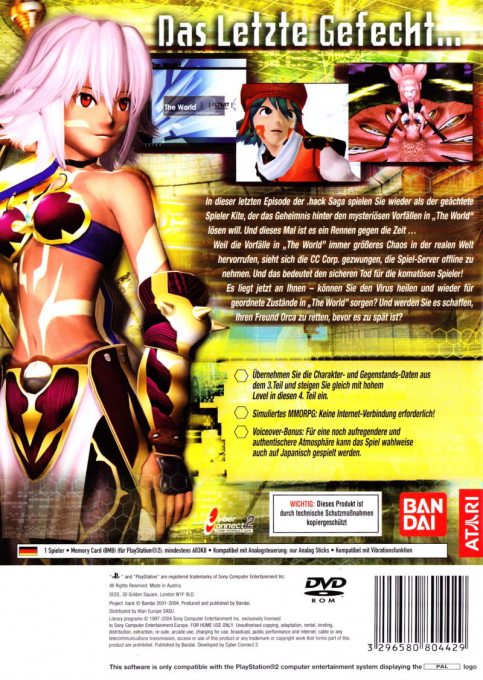 Dot Hack Part 4 : Quarantine - Dos