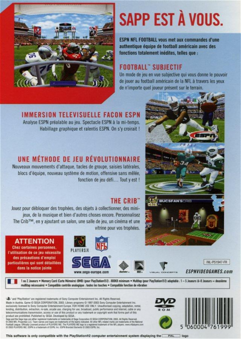 ESPN NFL Football 2K4 - Dos