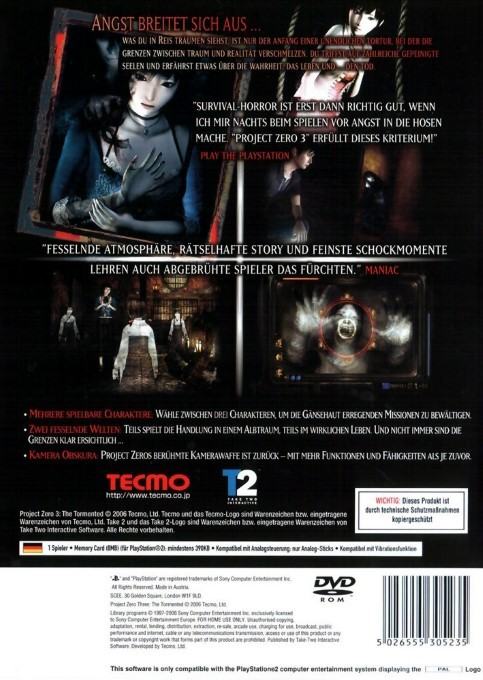 Fatal Frame III : The Tormented - Dos