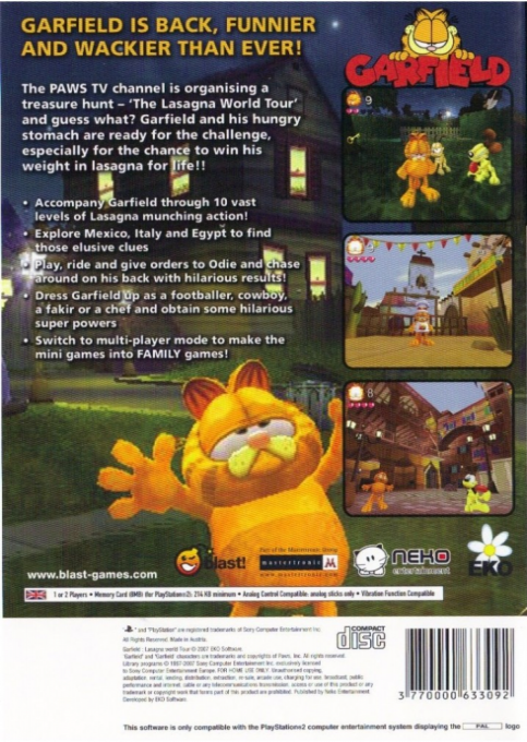Garfield : Lasagna World Tour - Dos