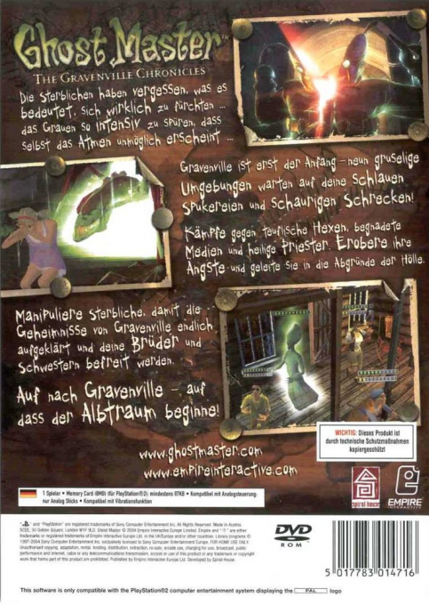 Ghost Master : Les Chroniques de Gravenville - Dos