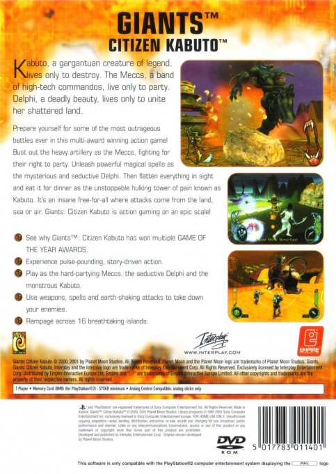 Giants : Citizen Kabuto - Dos