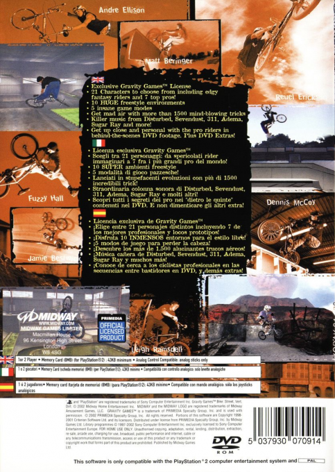 Gravity Games Bike : Street. Vert. Dirt. dos