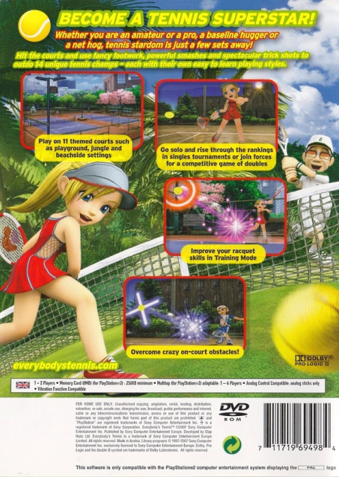 Hot Shots Tennis dos