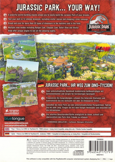 Jurassic Park : Operation Genesis - Dos