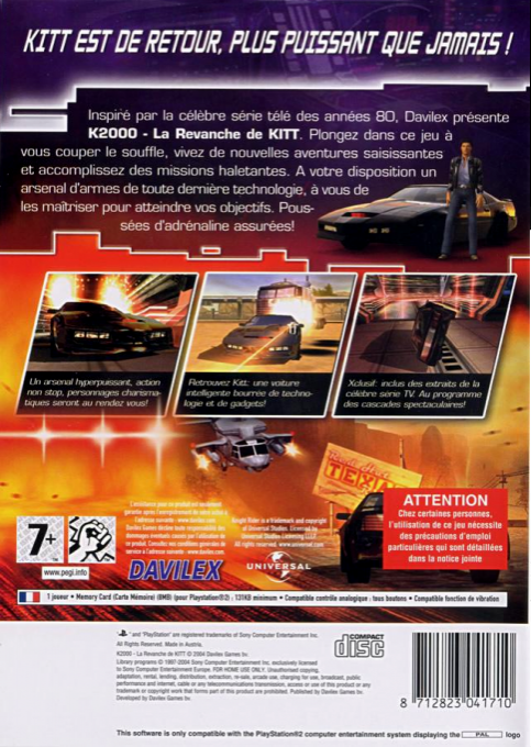 K2000 : La Revanche de KITT - Dos