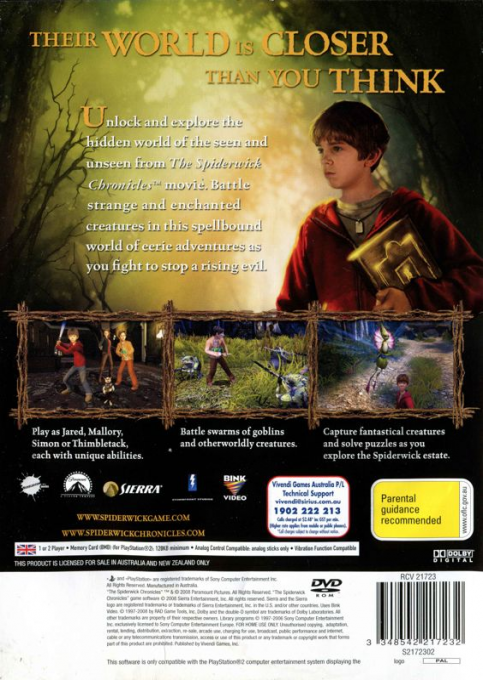 Les Chroniques De Spiderwick - Dos