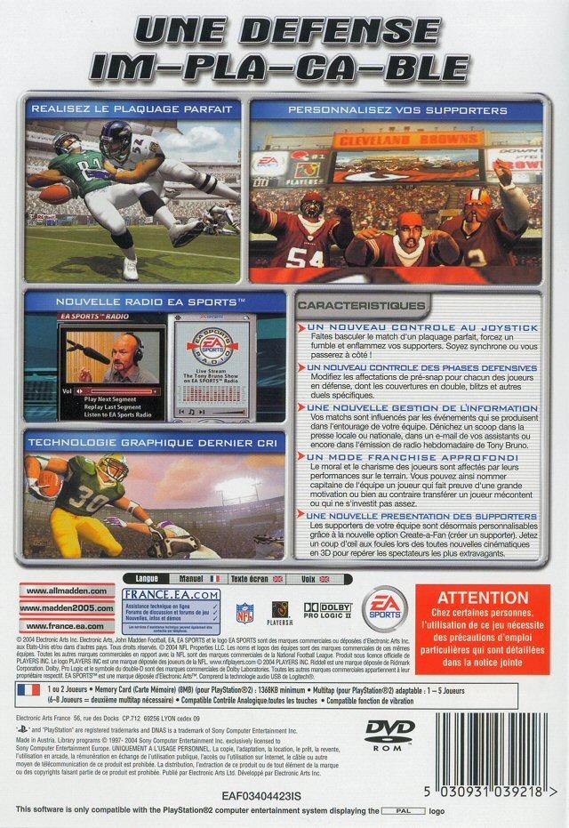 Madden NFL 2005 dos