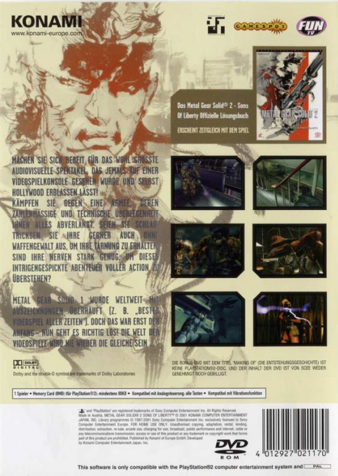 Metal Gear Solid 2 : Sons of Liberty - Dos
