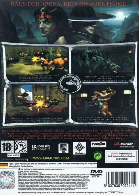 Mortal Kombat : Shaolin Monks - Dos