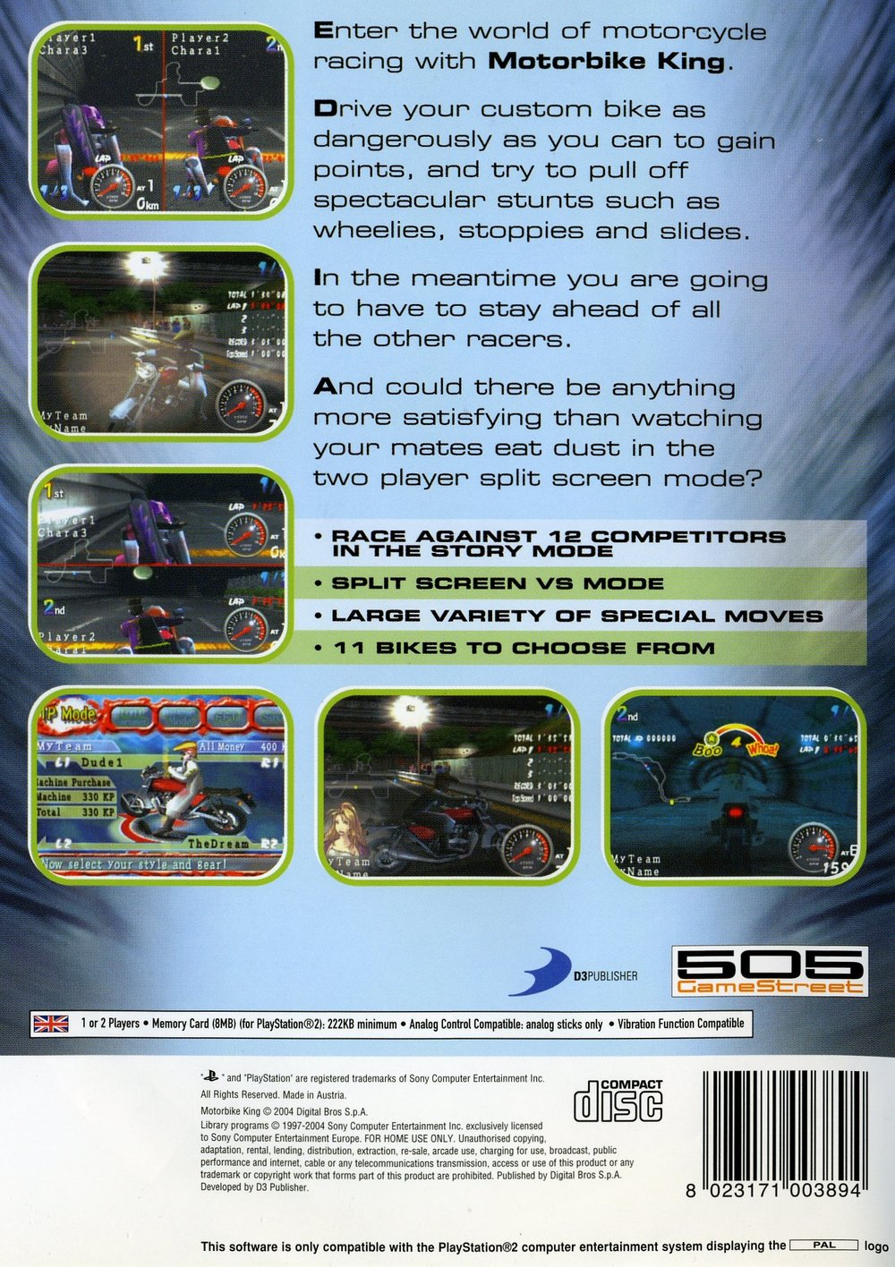 Motorbike King - Dos