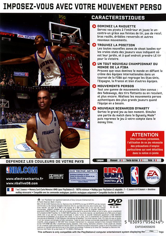 NBA Live 08 - Dos