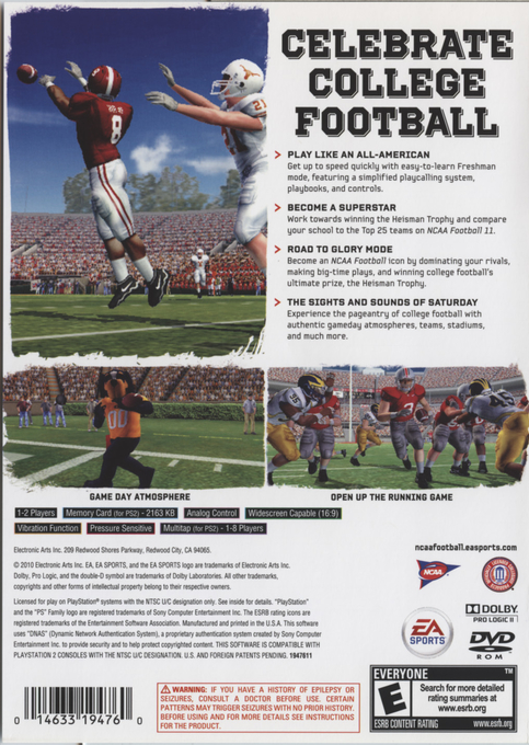 NCAA Football 11 dos