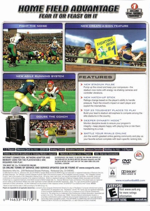 NCAA Football 2005 dos