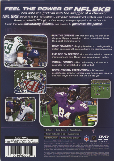 NFL 2K2 dos