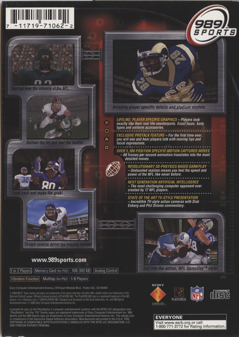 NFL GameDay 2001 dos
