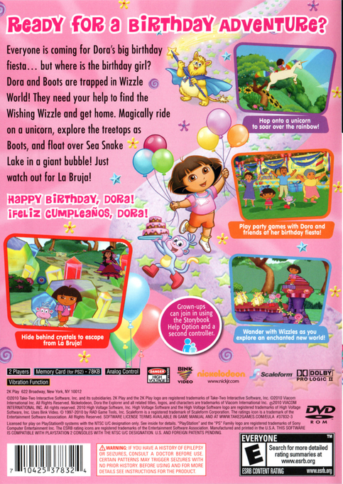 Nickelodeon Dora's Big Birthday Adventure - Dos