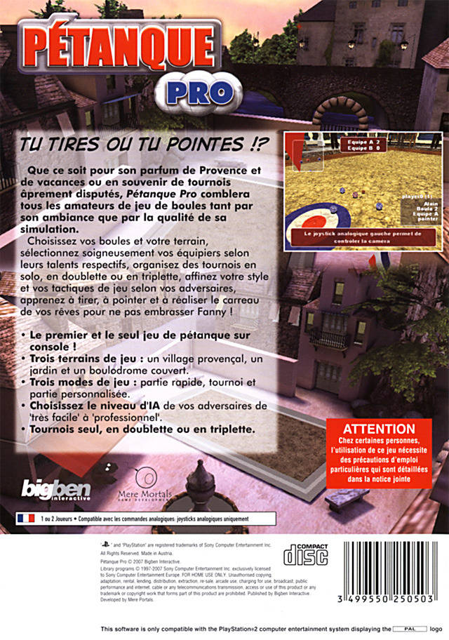 Pétanque Pro - Dos
