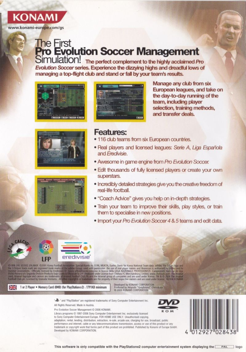 Pro Evolution Soccer Management - Dos