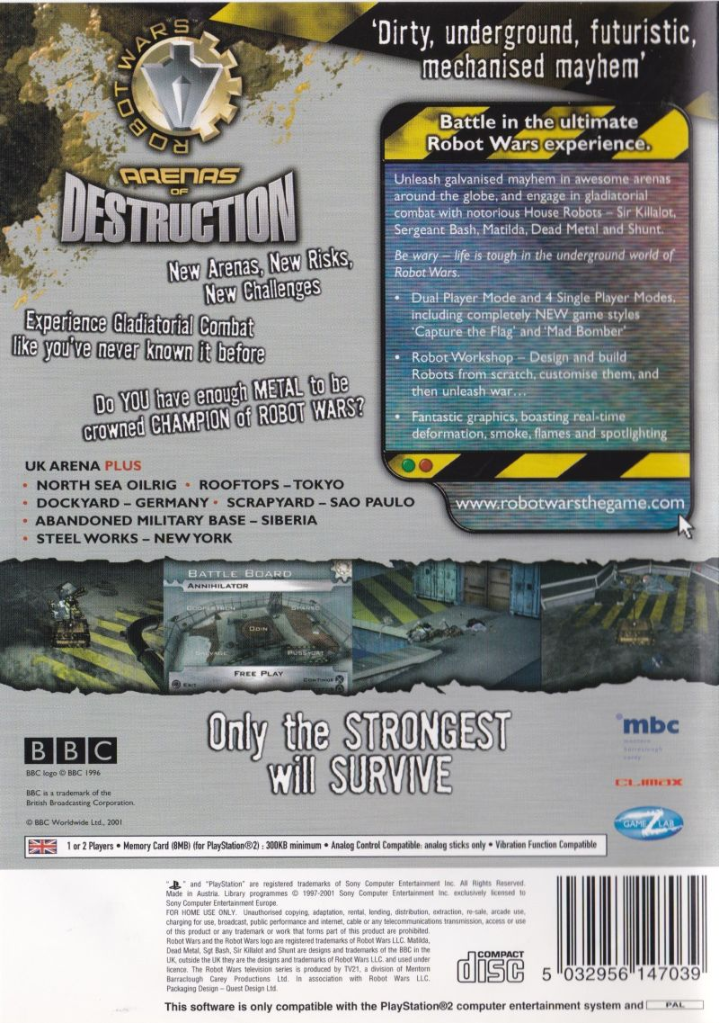 Robot Wars - Arenas Of Destruction dos