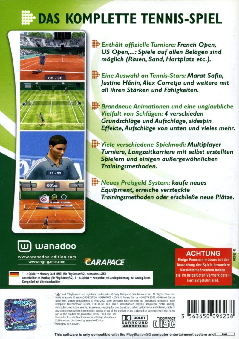 Roland Garros 2003 French Open dos
