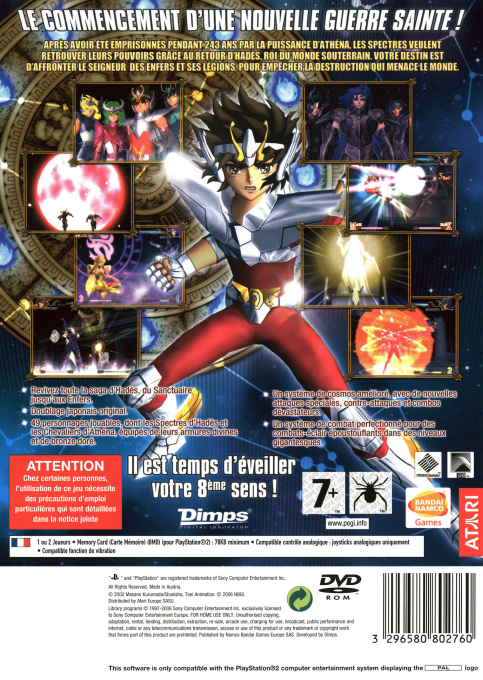 Saint Seiya - Les Chevaliers Du Zodiaque - Hades - Dos