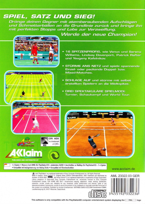 Sega Sports Tennis - Dos