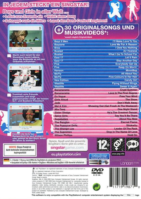Singstar Boy Bands Vs Girl Bands - Dos