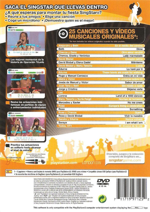 Singstar Operacion Triunfo - Dos