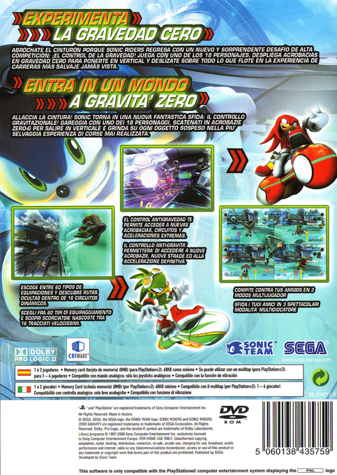 Sonic Riders : Zero Gravity - Dos