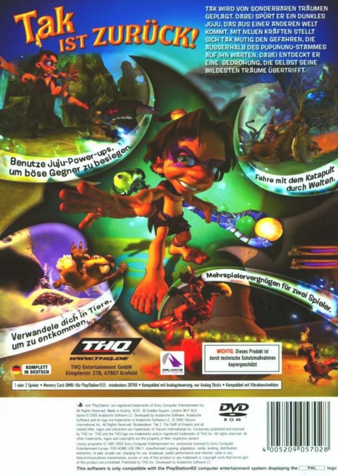 Tak 2 : Le Sceptre des Rêves - Dos