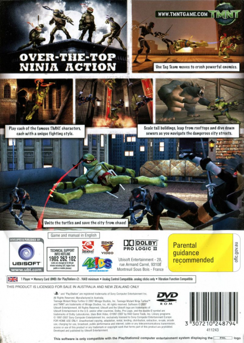 TMNT : Les Tortues Ninja - Dos