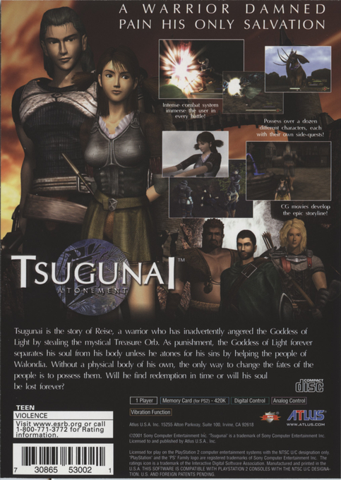 Tsugunai : Atonement - Dos
