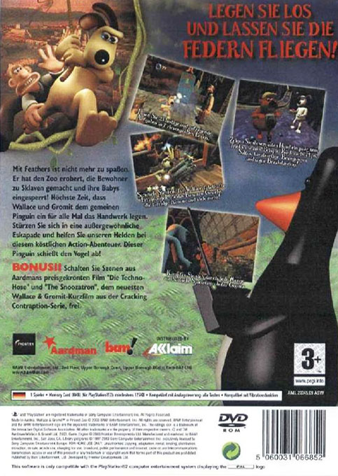 Wallace & Gromit dans le Projet Zoo - Dos