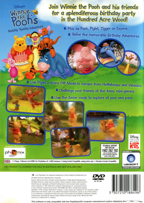 Winnie l'Ourson : A la Recherche des Souvenirs Oubliés - Dos