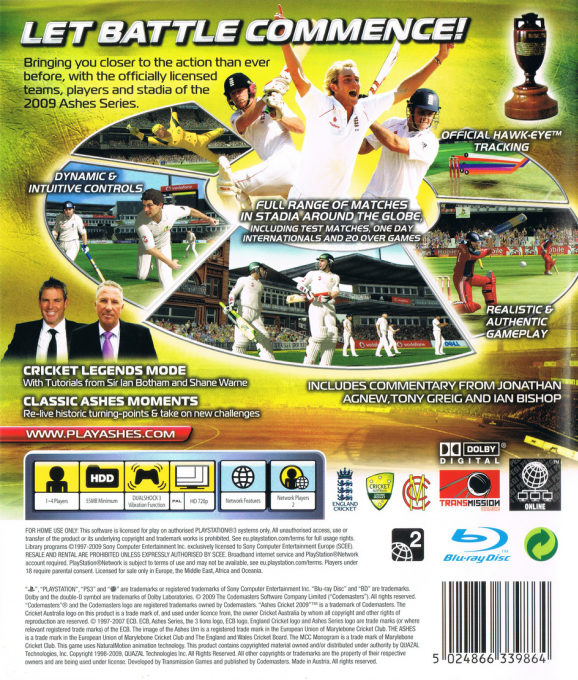 Ashes Cricket 2009 - Dos