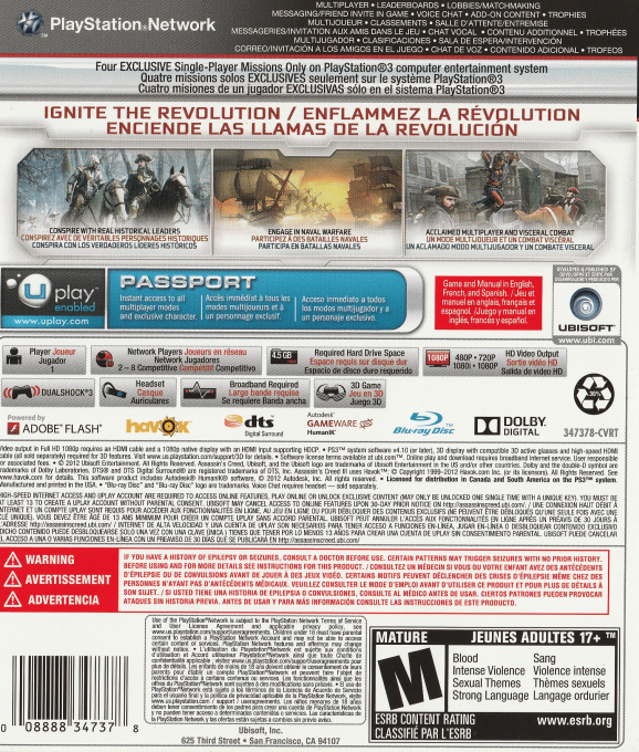 Assassin's Creed 3 - La Tyrannie Du Roi Washington - Partie 1 - Déshonneur - Dos