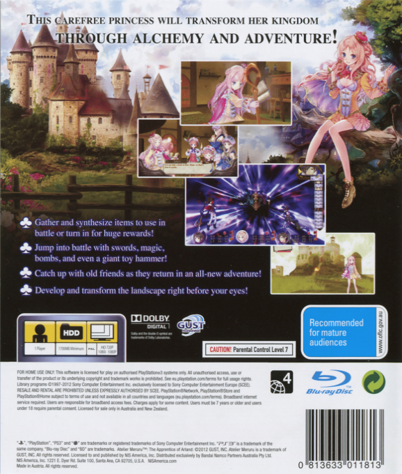 Atelier Meruru : The Apprentice of Arland - Dos