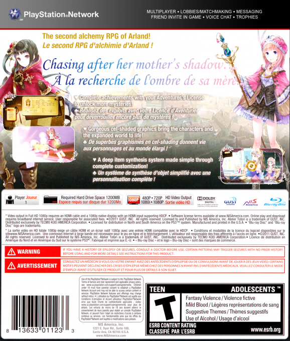 Atelier Totori : The Adventurer of Arland - Dos
