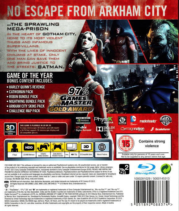 Batman : Arkham Asylum - Game of the Year Edition - Dos