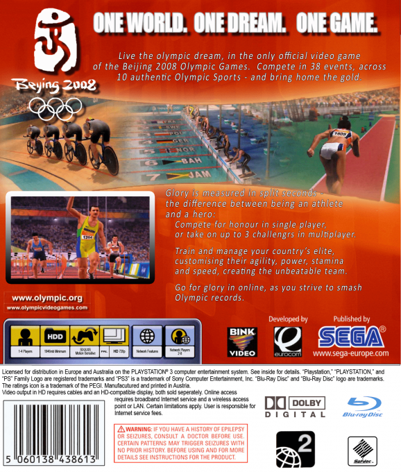 Beijing 2008 : Le Jeu Vidéo Officiel des Jeux Olympiques - Dos