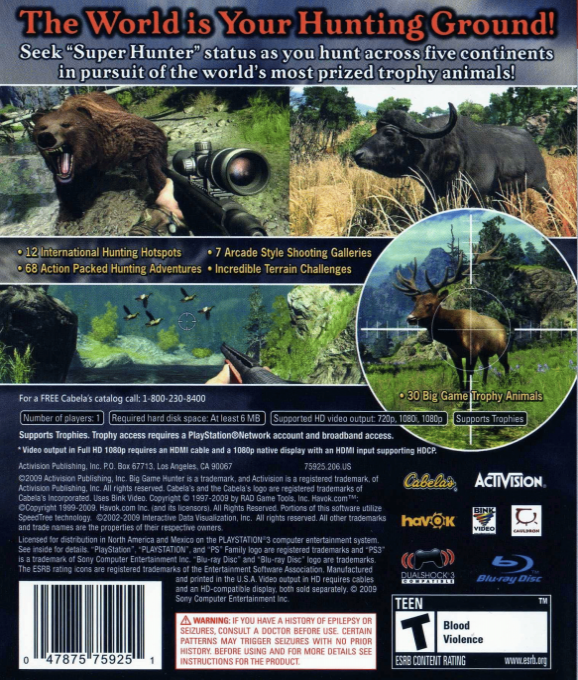 Cabela's Big Game Hunter 2010 dos