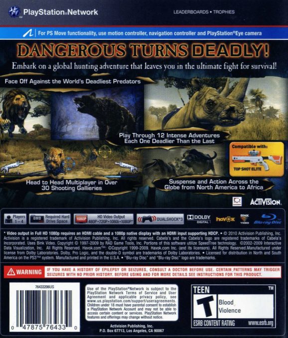 Cabela's Dangerous Hunts 2011 - Dos