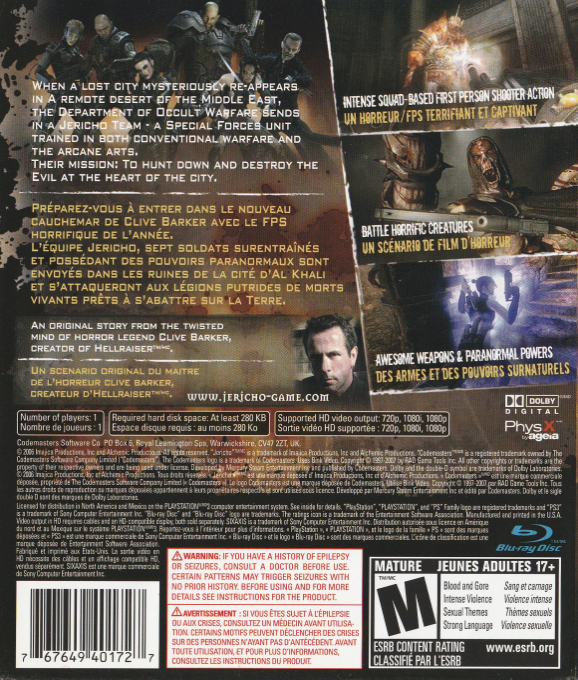 Clive Barker's Jericho dos