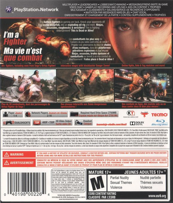 Dead or Alive 5 : Last Round - Dos