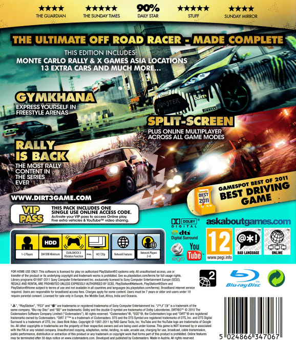 DiRT 3 : Complete Edition - Dos