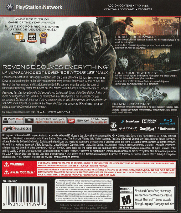 Dishonored - Game of the Year Edition - Dos