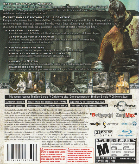 Elder Scrolls 4 : Oblivion - The Shivering Isles dos